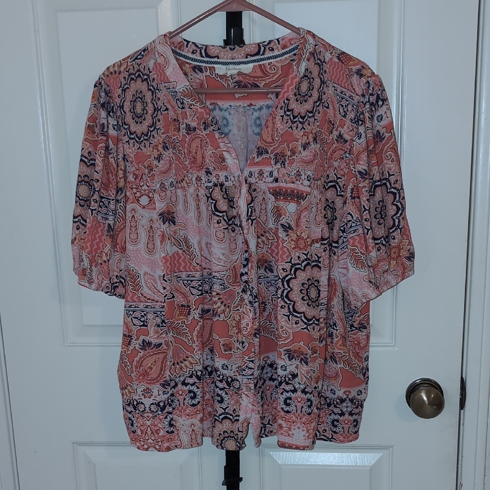 Westbound Pink and Black Paisley Button Down Shirt